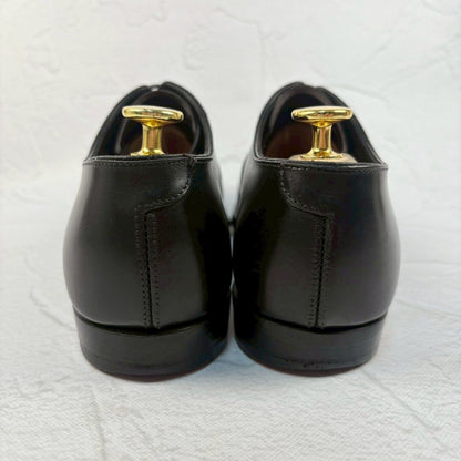 【良品】Crockett&Jones クロケットアンドジョーンズ AUDLEY オードリー オックスフォード ストレート 内羽根 黒 UK5.5 / 24cm 相当 [W3319]