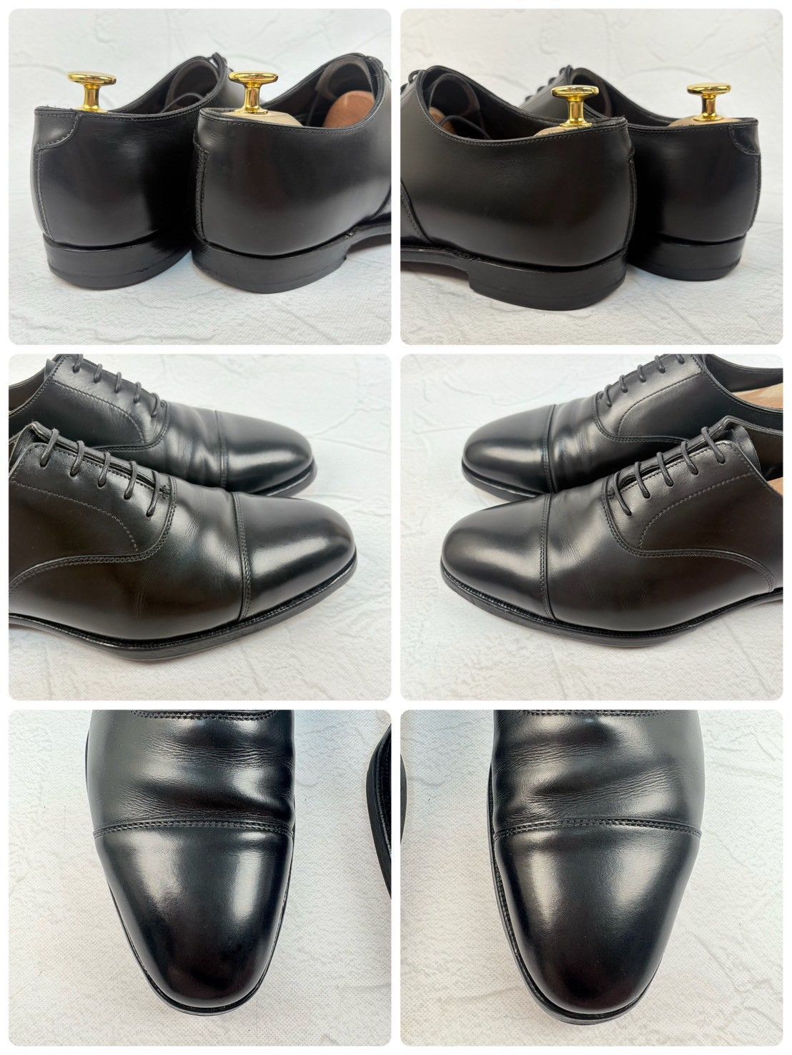 【良品】Crockett&Jones クロケットアンドジョーンズ AUDLEY オードリー オックスフォード ストレート 内羽根 黒 UK5.5 / 24cm 相当 [W3319]