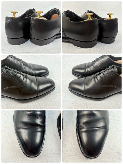 【良品】Crockett&Jones クロケットアンドジョーンズ AUDLEY オードリー オックスフォード ストレート 内羽根 黒 UK5.5 / 24cm 相当 [W3319]