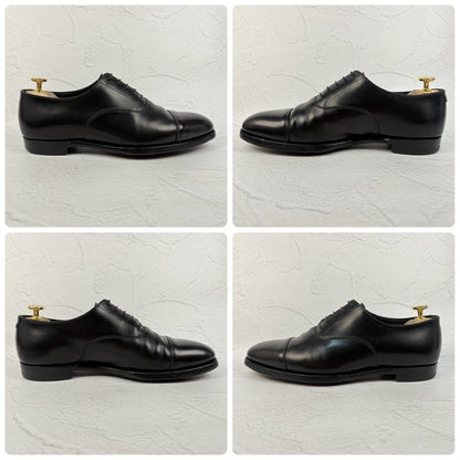 【良品】Crockett&Jones クロケットアンドジョーンズ AUDLEY オードリー オックスフォード ストレート 内羽根 黒 UK5.5 / 24cm 相当 [W3319]