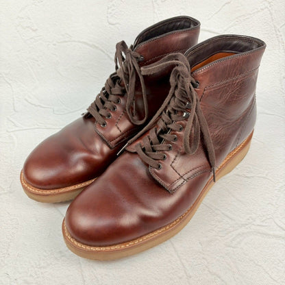 【良品】ALDEN オールデン 45960H 6"PLAIN TOE BOOT プレーン レースアップブーツ 赤茶 US8.5 / 26.5cm [W3288]