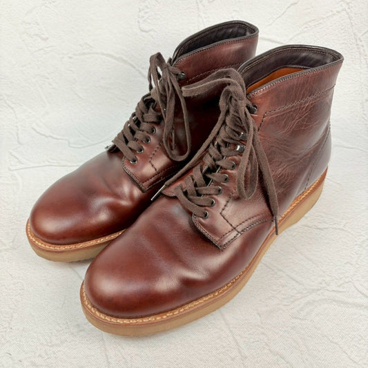 【良品】ALDEN オールデン 45960H 6"PLAIN TOE BOOT プレーン レースアップブーツ 赤茶 US8.5 / 26.5cm [W3288]