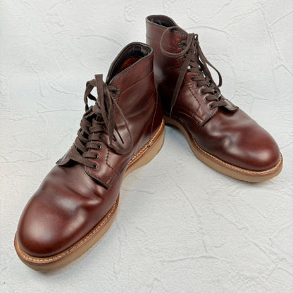 【良品】ALDEN オールデン 45960H 6"PLAIN TOE BOOT プレーン レースアップブーツ 赤茶 US8.5 / 26.5cm [W3288]