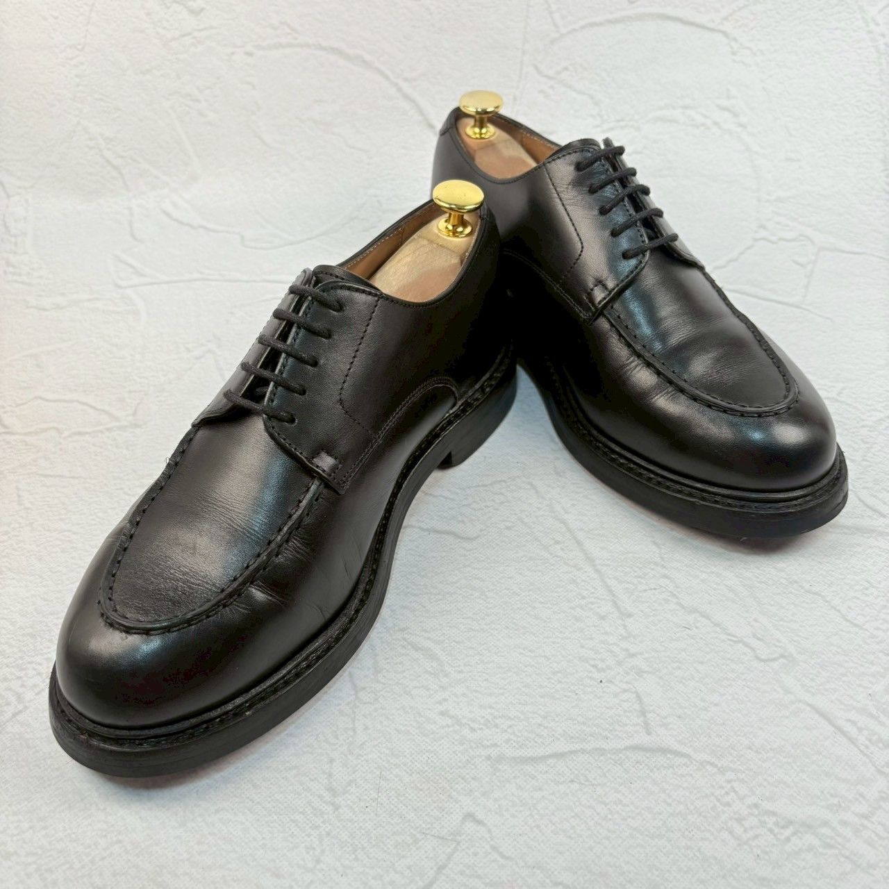 【良品】HARROGATE ハロゲイト EDGEWARE エッジウェア Uチップ 外羽根 黒 UK6 / 24.5cm [W3318]