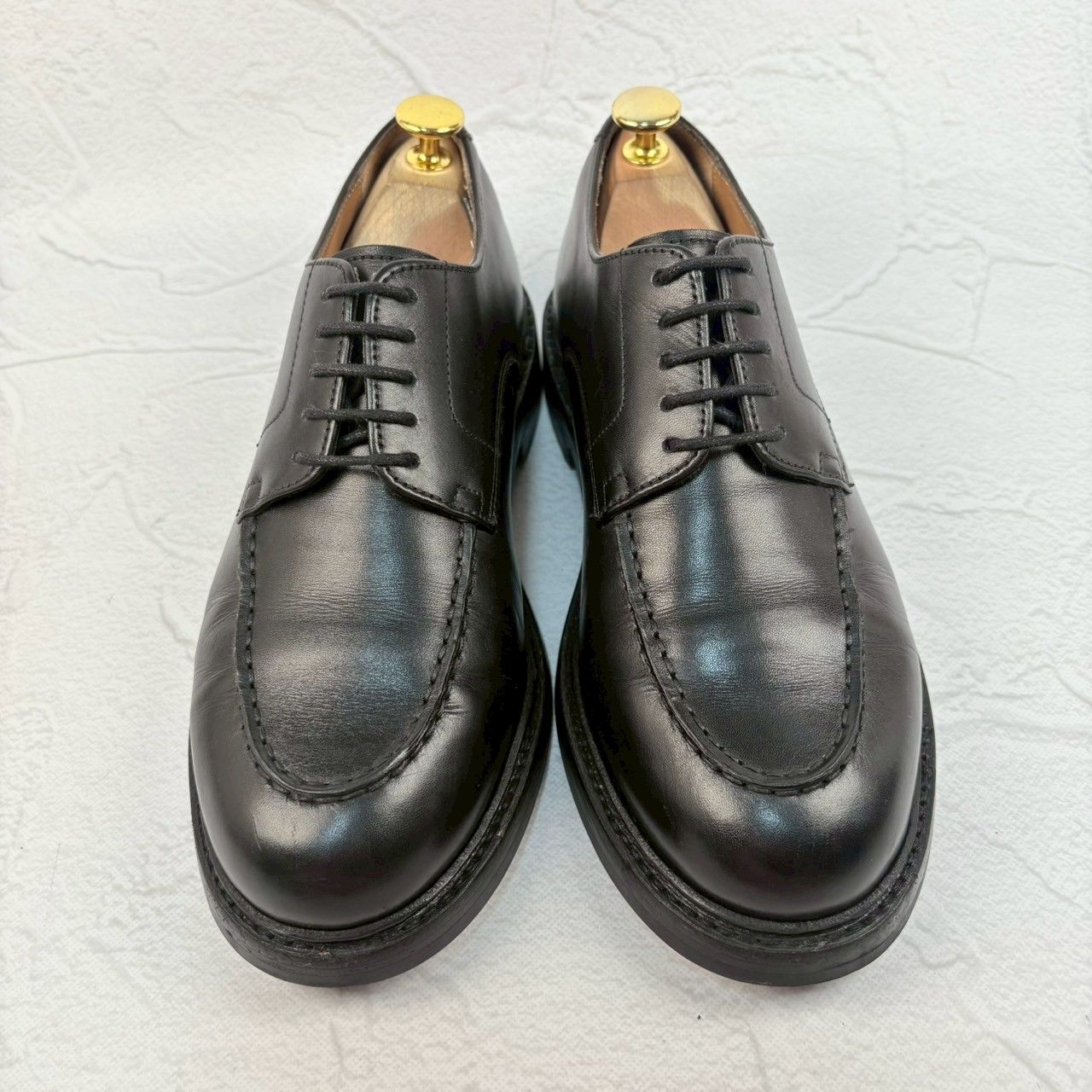 【良品】HARROGATE ハロゲイト EDGEWARE エッジウェア Uチップ 外羽根 黒 UK6 / 24.5cm [W3318]
