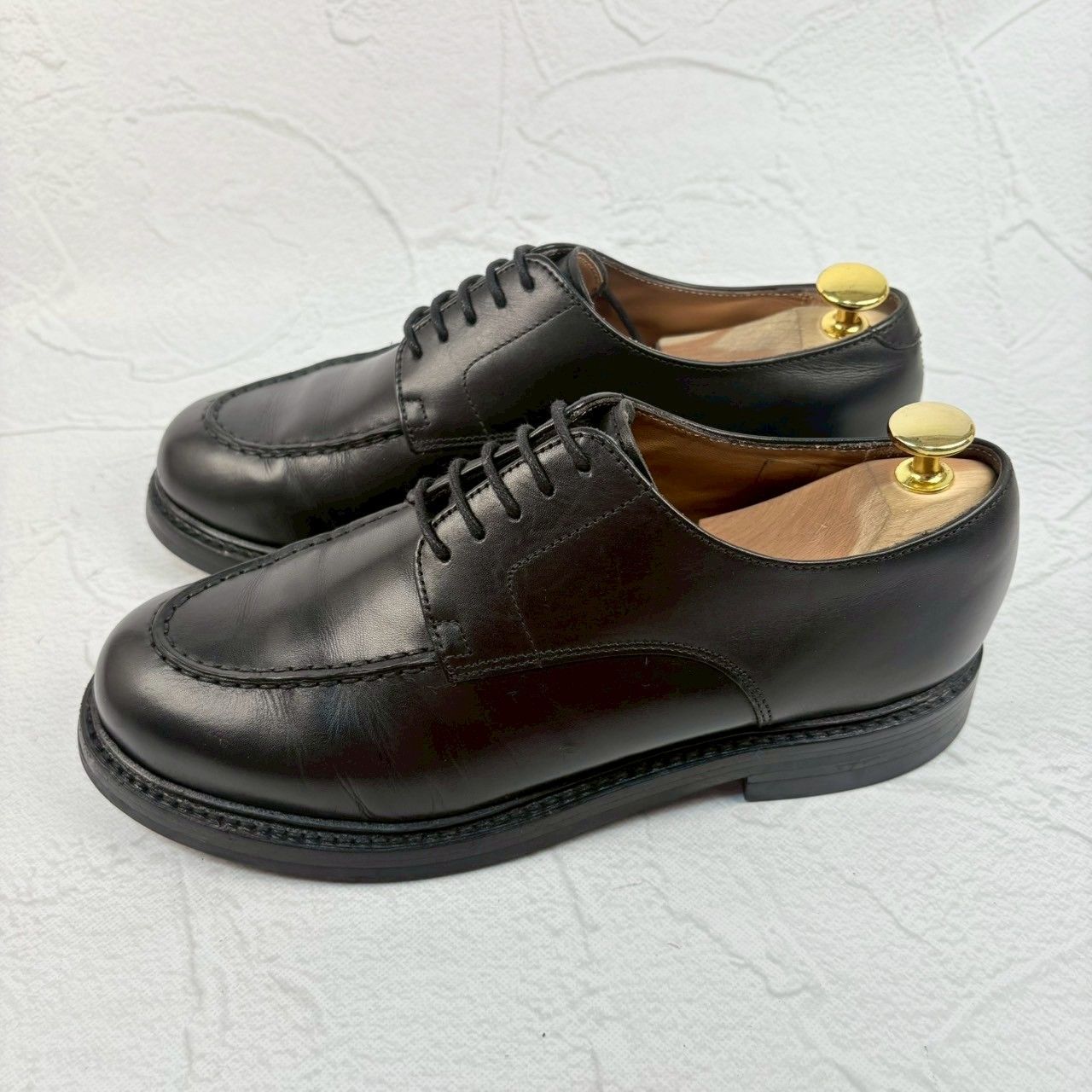 【良品】HARROGATE ハロゲイト EDGEWARE エッジウェア Uチップ 外羽根 黒 UK6 / 24.5cm [W3318]