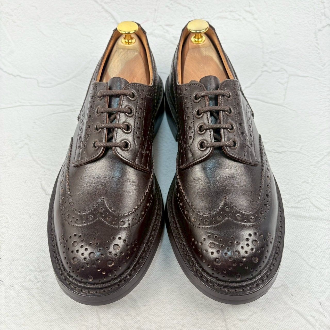 【極美品】Tricker’s トリッカーズ M5633 BOURTON バートン ウイング 外羽根 ダイナイト 濃茶 UK7.5 / 26cm [W3298]