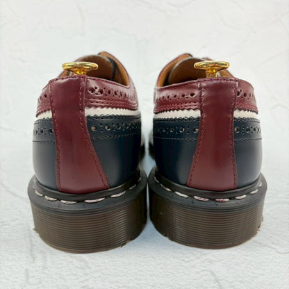 【良品・BEAMS別注】Dr.Martens ドクターマーチン 13411 3ホール トリコカラー ウイング メダリオン 外羽根 白 紺 赤茶 UK9 / 28cm [W3332]