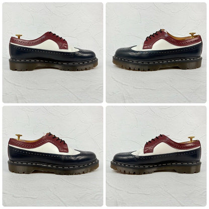 【良品・BEAMS別注】Dr.Martens ドクターマーチン 13411 3ホール トリコカラー ウイング メダリオン 外羽根 白 紺 赤茶 UK9 / 28cm [W3332]