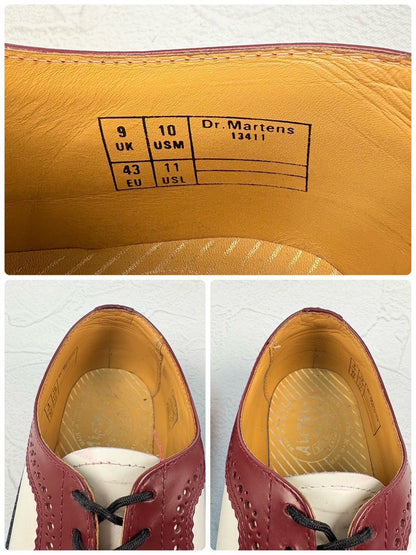 【良品・BEAMS別注】Dr.Martens ドクターマーチン 13411 3ホール トリコカラー ウイング メダリオン 外羽根 白 紺 赤茶 UK9 / 28cm [W3332]