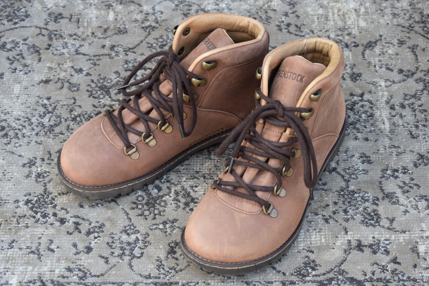 【美品】BIRKENSTOCK ビルケンシュトック マウンテンブーツ ヌバック コマンドソール 茶 ブラウン 37E / 24.0cm【W3355】
