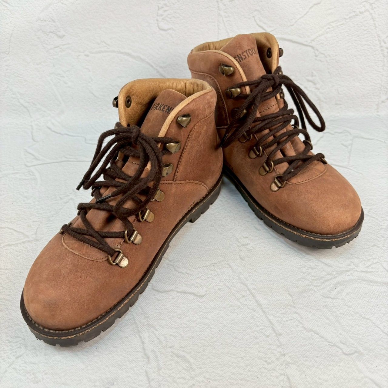 【美品】BIRKENSTOCK ビルケンシュトック マウンテンブーツ ヌバック コマンドソール 茶 ブラウン 37E / 24.0cm【W3355】