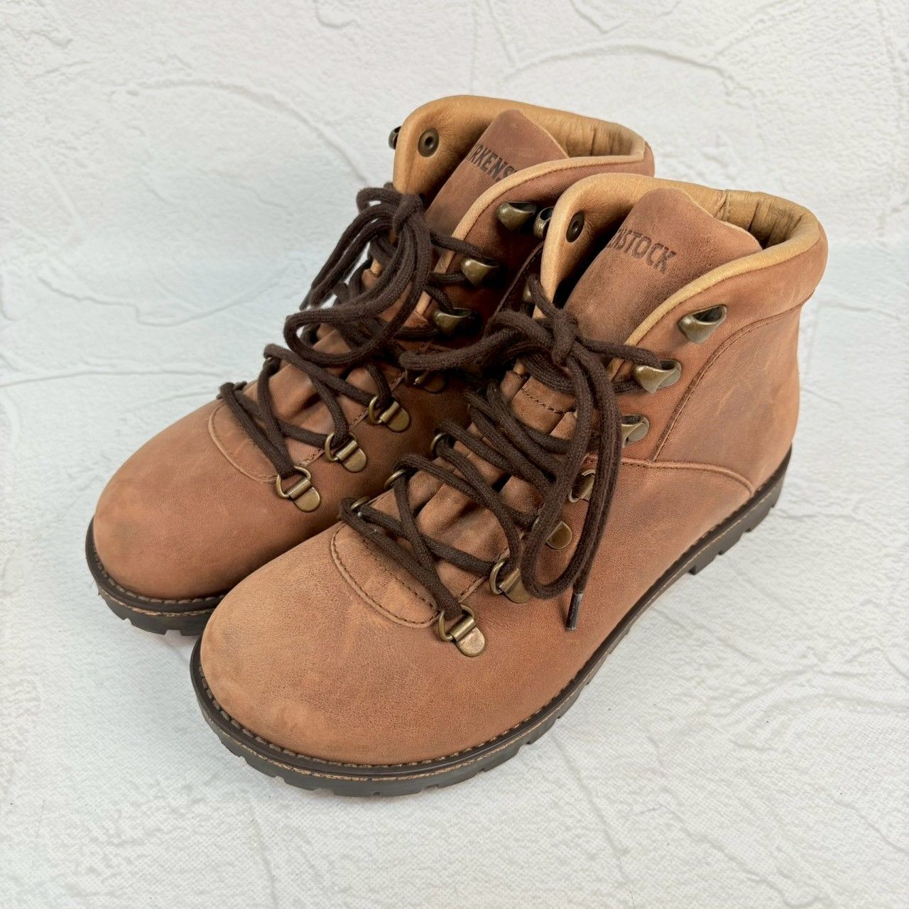 【美品】BIRKENSTOCK ビルケンシュトック マウンテンブーツ ヌバック コマンドソール 茶 ブラウン 37E / 24.0cm【W3355】