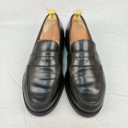 【良品】Jalan Sriwijaya ジャランスリワヤ 98589 コインローファー 黒 ブラック UK5 / 23.5cm [W3324]