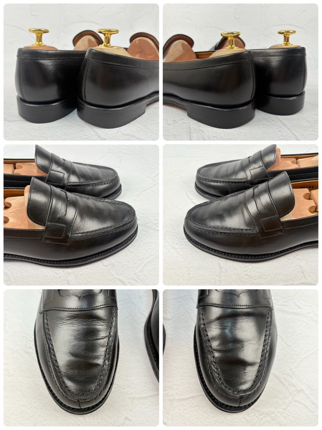 【良品】Jalan Sriwijaya ジャランスリワヤ 98589 コインローファー 黒 ブラック UK5 / 23.5cm [W3324]