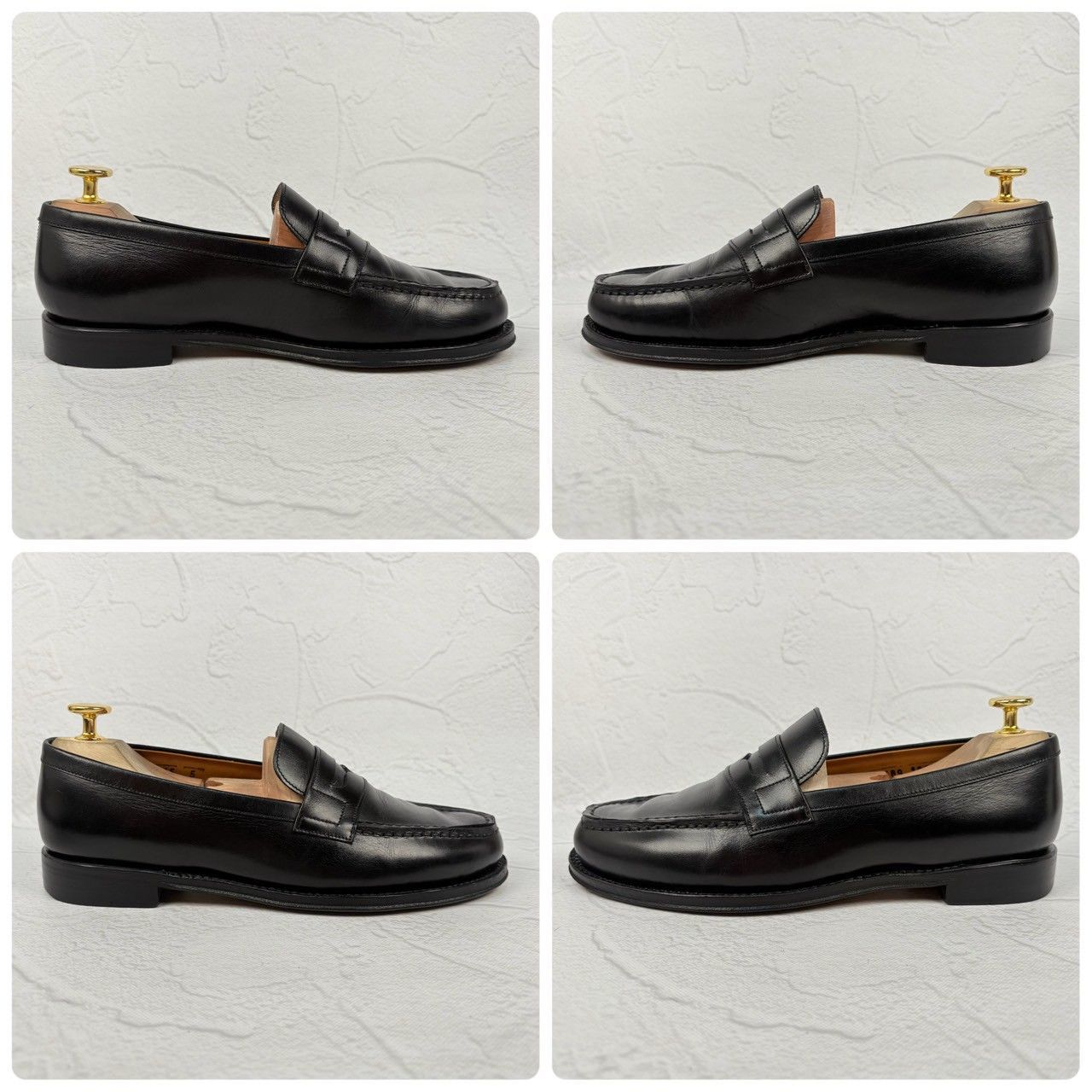 【良品】Jalan Sriwijaya ジャランスリワヤ 98589 コインローファー 黒 ブラック UK5 / 23.5cm [W3324]