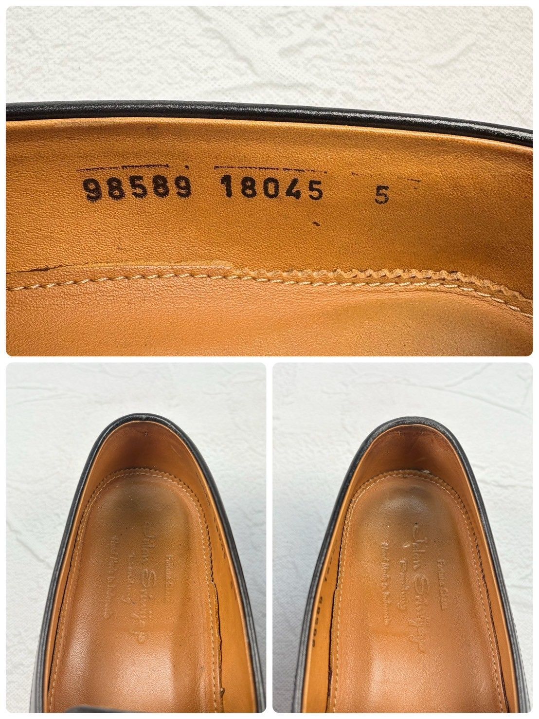 【良品】Jalan Sriwijaya ジャランスリワヤ 98589 コインローファー 黒 ブラック UK5 / 23.5cm [W3324]