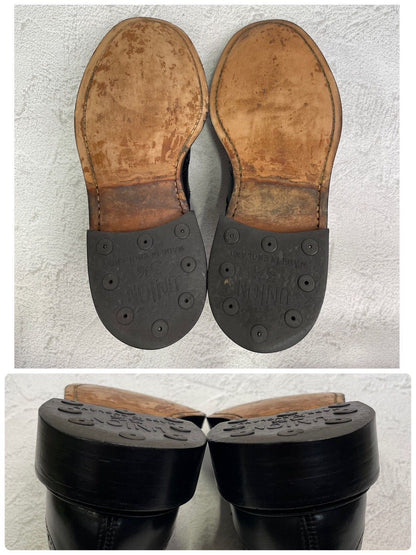 【美品】Tricker’s トリッカーズ Burton バートン メリージェーン ウィング 外羽根 ストラップ シルバー金具 黒 ブラック BLACK UK8 / 26.5cm【W3361】