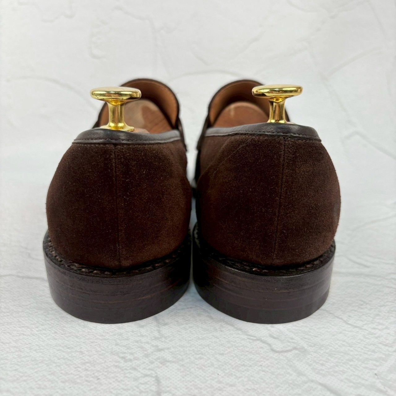 【オールソール済み・良品】Crockett&Jones クロケットアンドジョーンズ SYDNEY シドニー コインローファー スエード 濃茶 ダークブラウン UK6.5 / 25cm相当 [W3321]