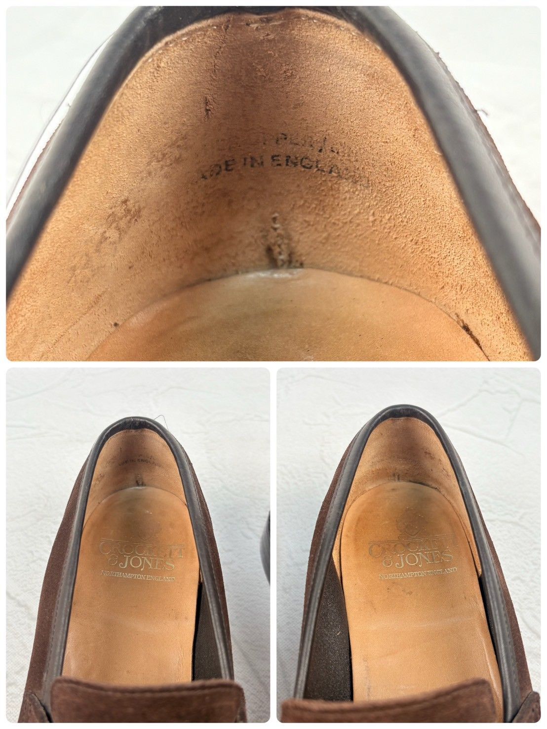 【オールソール済み・良品】Crockett&Jones クロケットアンドジョーンズ SYDNEY シドニー コインローファー スエード 濃茶 ダークブラウン UK6.5 / 25cm相当 [W3321]