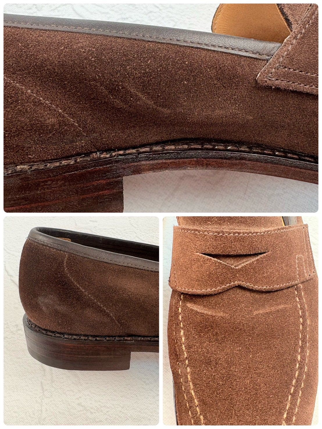 【オールソール済み・良品】Crockett&Jones クロケットアンドジョーンズ SYDNEY シドニー コインローファー スエード 濃茶 ダークブラウン UK6.5 / 25cm相当 [W3321]