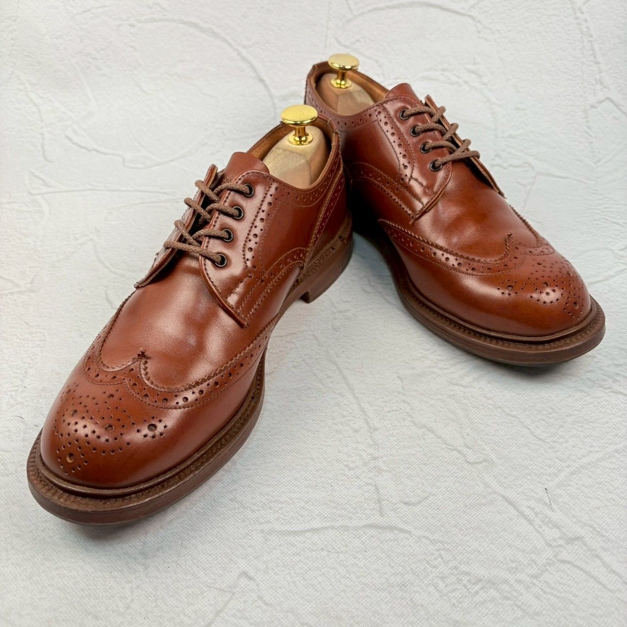 【美品】Tricker's トリッカーズ BOURTON バートン 茶 ブラウン 6.5-4 [W3249]