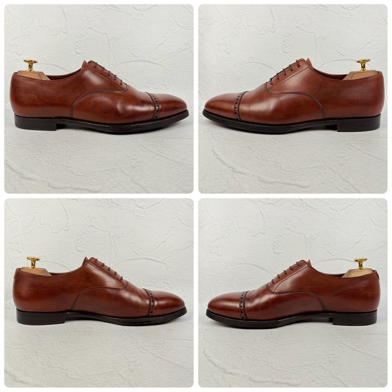 【良品】Crockett&Jones クロケットアンドジョーンズ BELGRAVE ベルグレイブ クォーターブローグ 内羽根 茶 UK7.5 / 26cm [W3259]
