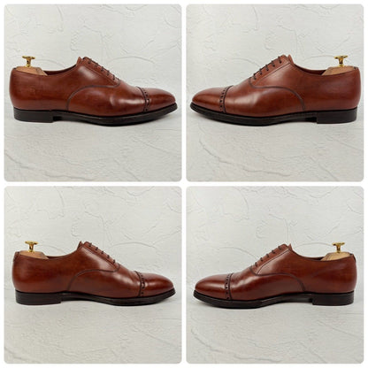 【良品】Crockett&Jones クロケットアンドジョーンズ BELGRAVE ベルグレイブ クォーターブローグ 内羽根 茶 UK7.5 / 26cm [W3259]