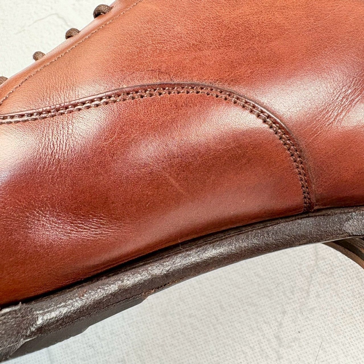 【良品】Crockett&Jones クロケットアンドジョーンズ BELGRAVE ベルグレイブ クォーターブローグ 内羽根 茶 UK7.5 / 26cm [W3259]